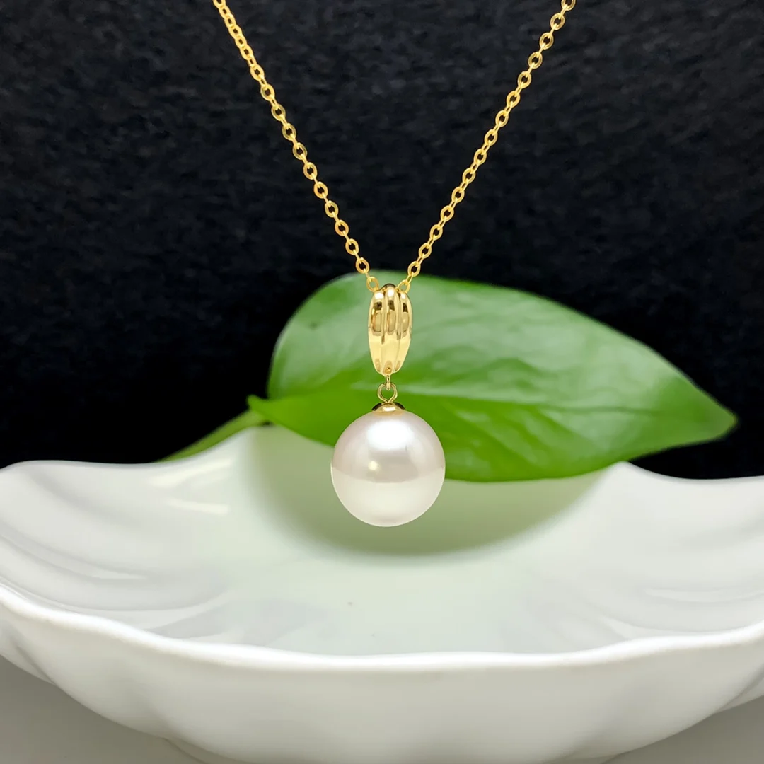 shilovem 18k yellow gold real Natural pearls pendants fine Jewelry women trendy no necklace party new gift plant yzz1111998zz