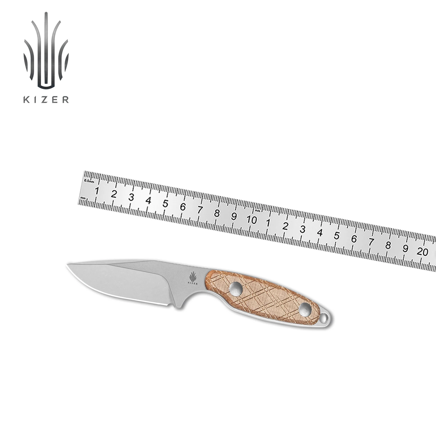 

Kizer Tactical Fixed Blade Knife Muskrat 1064C1 New D2 Steel Blade With Micarta Handle EDC Knife For Working Camping Bushcraft