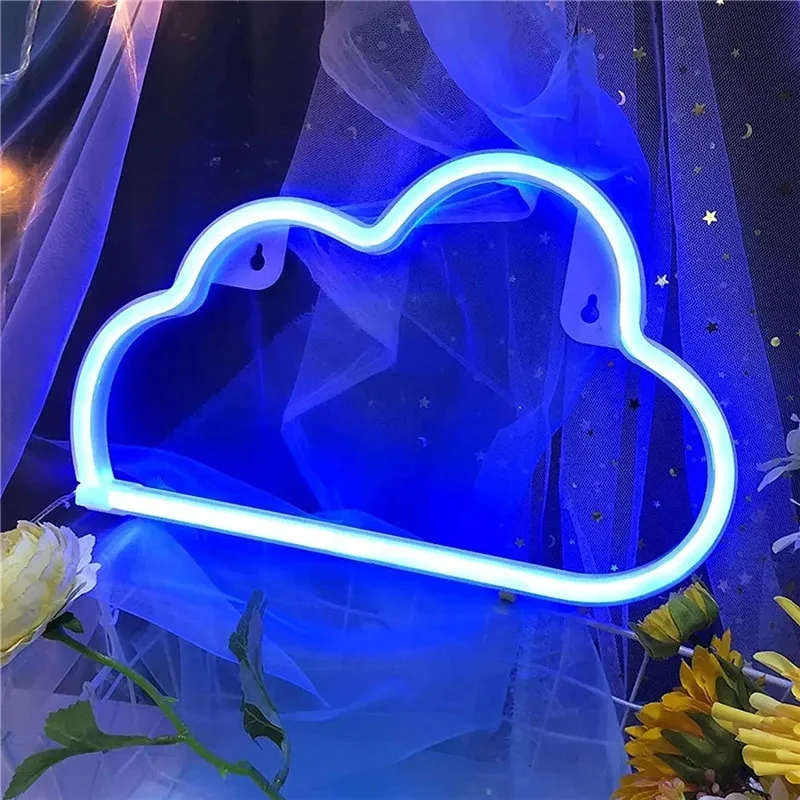 Cloud Neon Signs with Base,LED Atmosphere Light, Warm/RGB Wall Lamp for Halloween, Christmas, Birthday, Party, Home Decoration