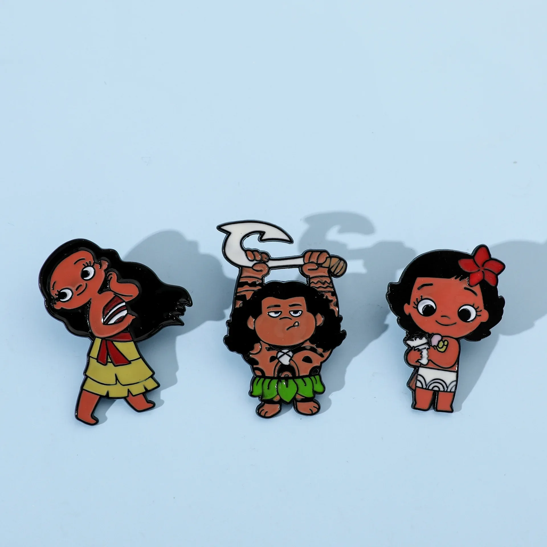 

1set Disney Moana Metal Brooch Anime Enamel Pins Cartoon Cute Backpack Pines Alloy Drip Oil Accessory for Friends Jewelry Gifts