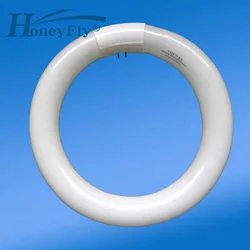 HoneyFly T9 Fluorescent Ring Tub 22W 6000K 210mm Diameter Three Primary Colours Lamp Glass Ceiling Light