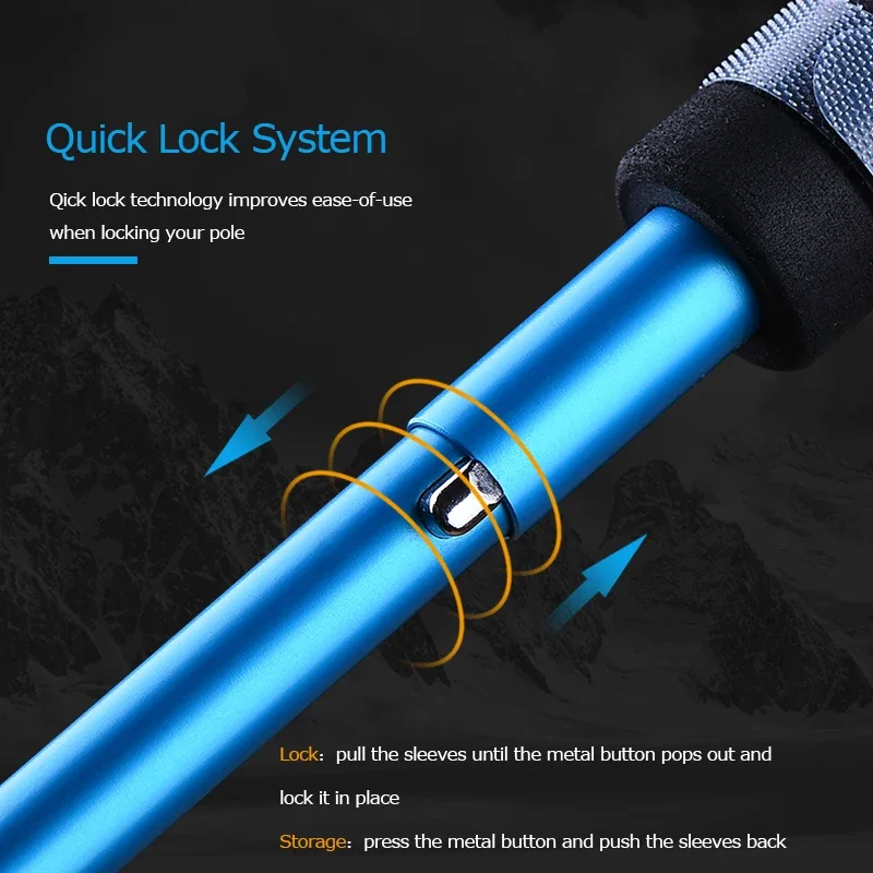 Imagem -04 - Leve Folding Trekking Pole Dobrável Quick Lock Caminhadas Vara Trail Running Walking Stick Fibra de Carbono Pcs Aonijie-e4201