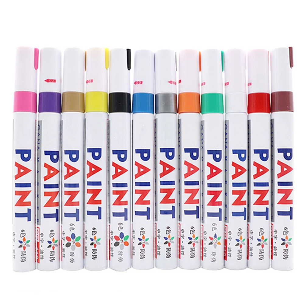 

12 pcs Car Marker Pen 12 Colors Automotive Touch-Up Paint Scratch Repair Tool For Metal Glass Wood Rubber Car Coat Paint Pen