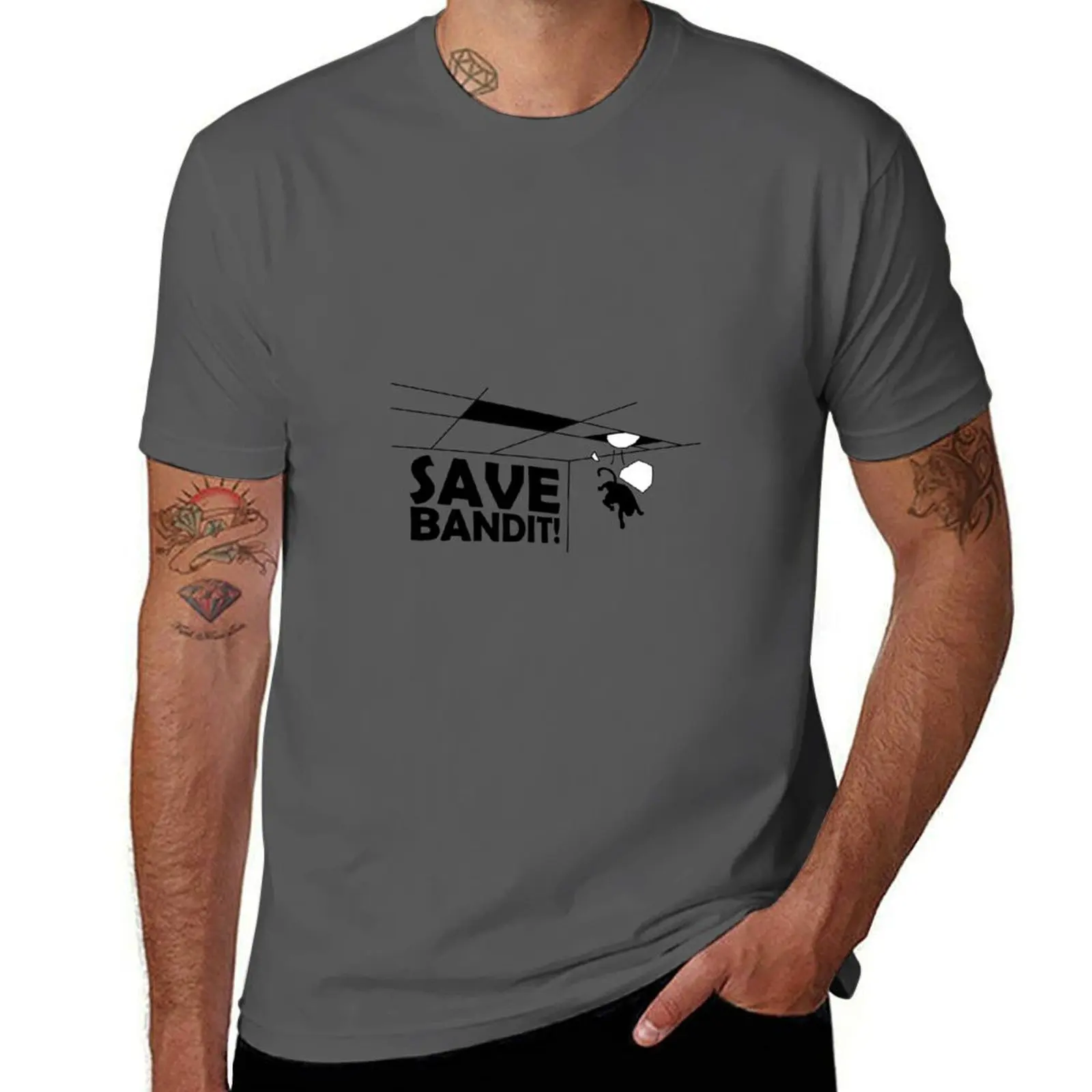 

Save Bandit! T-Shirt cute tops Aesthetic clothing vintage anime shirt men workout shirt