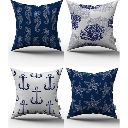 071 Digital Printed Pillow Decorative Sea Sailor Set of 4 Digital Printed Cushions. 43x43 cm. Home, office use and gift.