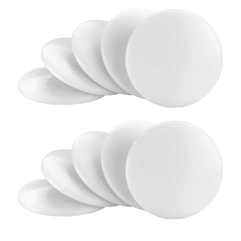 【Flash-Deal!】Home Wall & Door Handle Stopper 3.15 Inch Set 10 Pieces Of White Rubber Door Knob Round Wall Shield Cushion