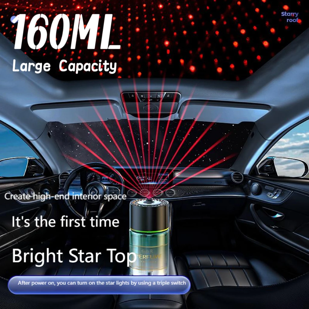 

Caer Car Air Freshener with Starry Sky Top Light Colorful Perfume Essential Oil Fragrance Deodorization Smart Aroma Diffuser