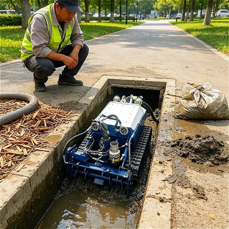 Versatile Underwater Desilting Robot Remote Controlled Crawler For Lake River Pond Sediment Suction Customized