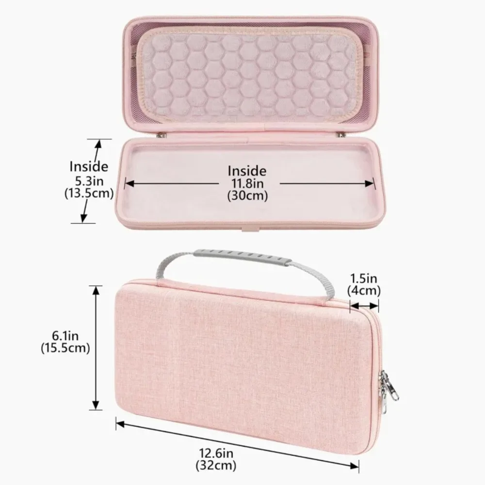 Keyboard Hard Shell Case, Compatible With Logitech MX Keys Mini, Travel Carrying Bag (Pink)