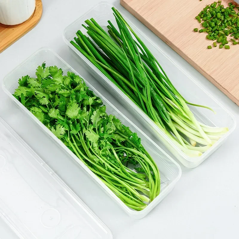 Storage Crisper Boxes with Lid Rectangle Noodle Food Storage Box Refrigerator Transparent Moisture-Proof Sealed Food Storage