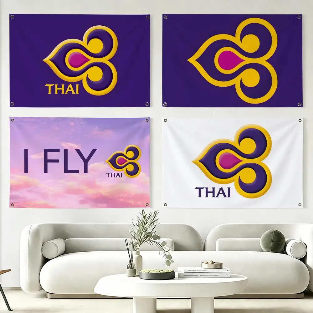 Thai Airways International Flags Flag Suitable For Party Club Outdoor Interior Wall Art Decoration Banner Gift