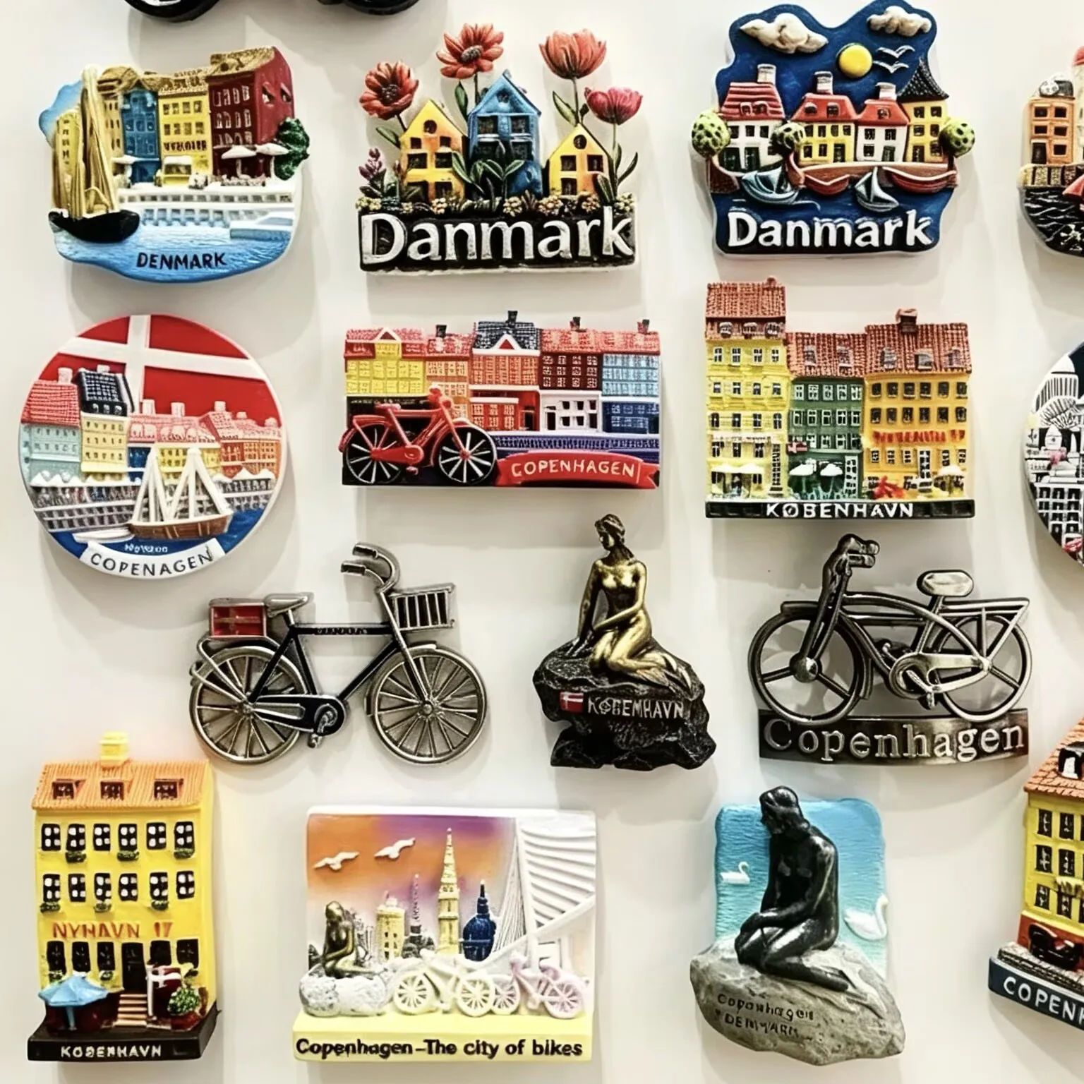 Denmark 3D Fridge Magnets Ornament Souvenir Handicraft Resin Refrigerator Magnets Sticker Collection Gift Home Decoration