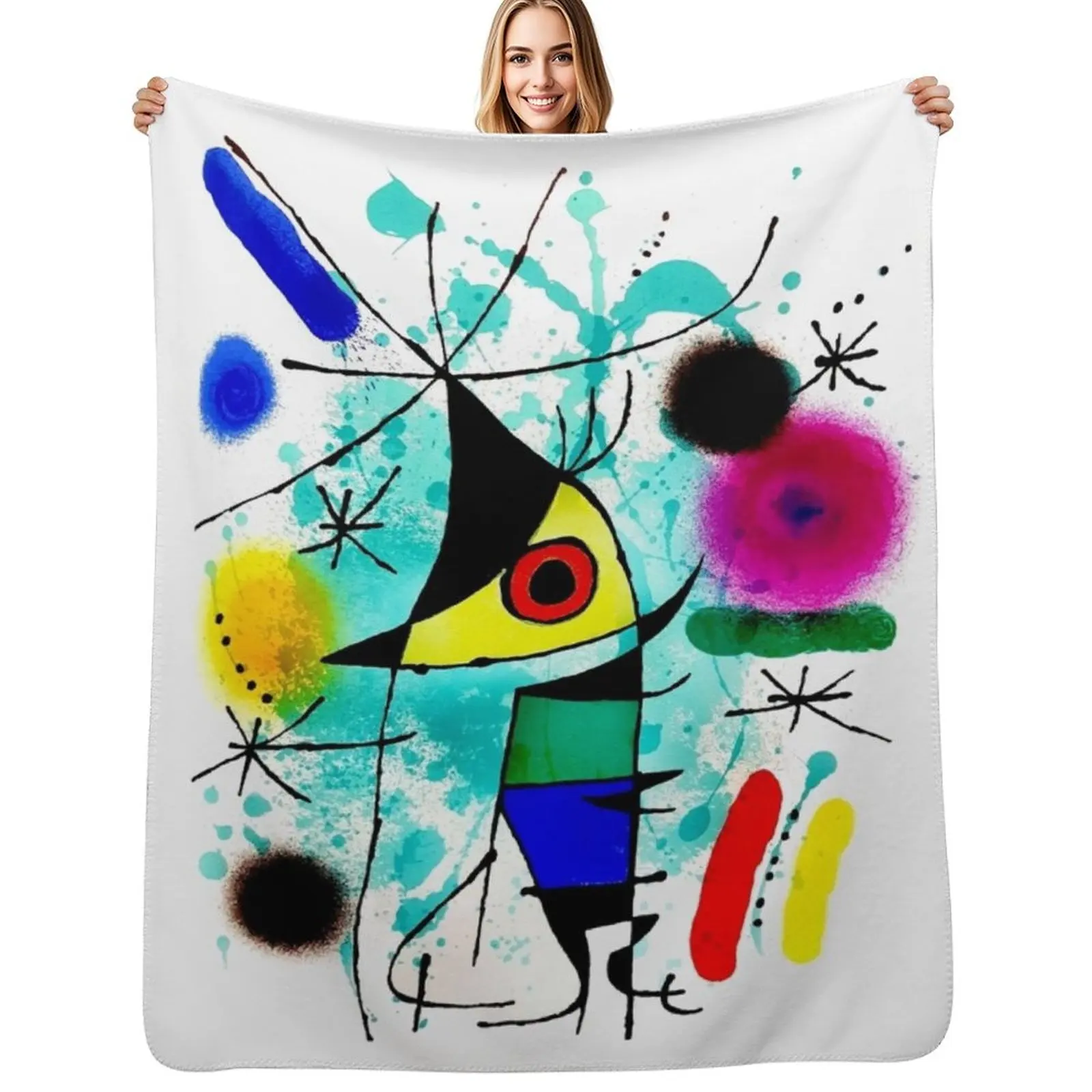 Joan Mir?3 Abstract Surrealism - 'The Singing Fish' Throw Blanket Summer Beddings Polar Beach wednesday For Baby Blankets