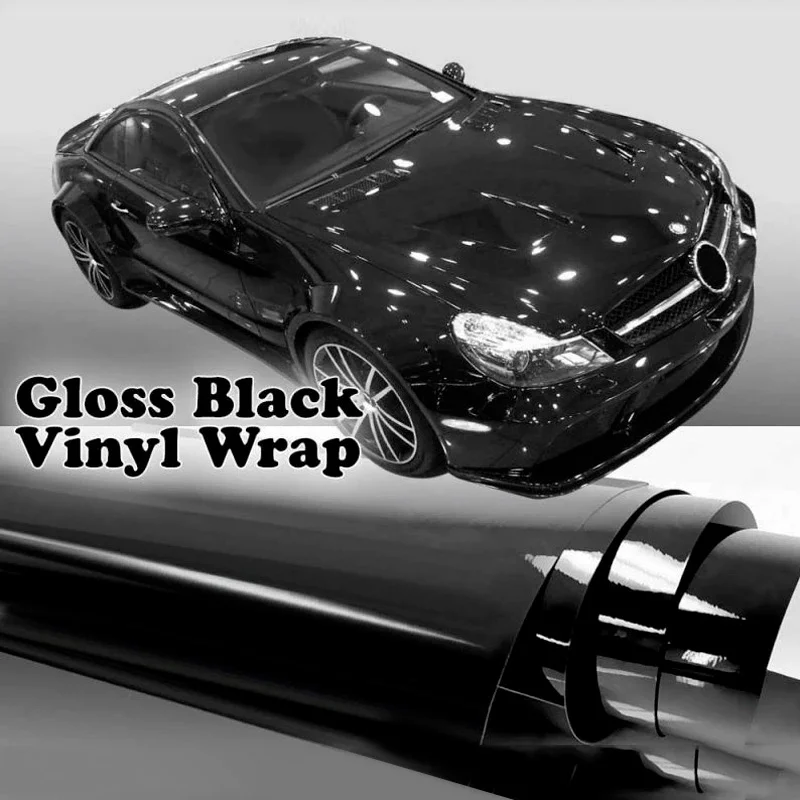 Gloss Black Film Car Body Vinyl Wrap Decals Self Adhesive Sticker Motorcycles Bike Auto Skin Color Changing Films 150*50cm