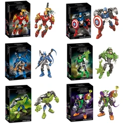 Cartoon Anime Character Joint Movable Building Block Doll Iron Man Spiderman Puzzle Splicing Model Children's Birthday Toy