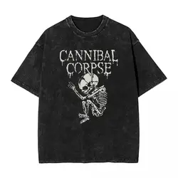 Cannibal Corpse T Shirts Hip Hop Washed Short Sleeve Oversize T-Shirts Music Band Vintage Men Women Tops Streetwear Summer Tees