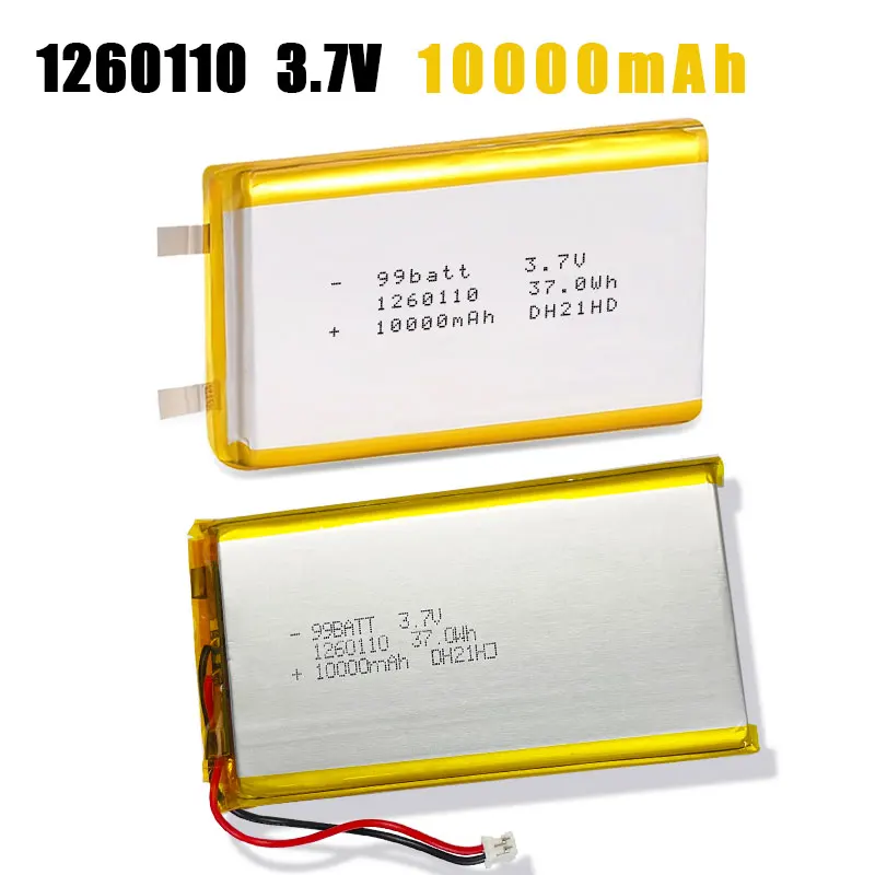 

10000mAh 3.7V 1260110 Batteries Li-Polymer Soft Pack Polymer Lithium Ion Battery for Mobile Power Smart Furniture Humidifier