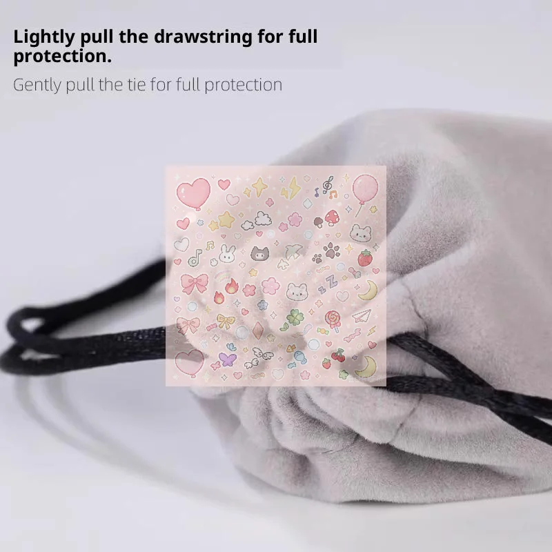 1Pcs Multifunction Flannelette Drawstring Pouch Bag, For Mobile Phone,Sunglasses,Electronic Gadgets-Travel Organizer Storage Ba
