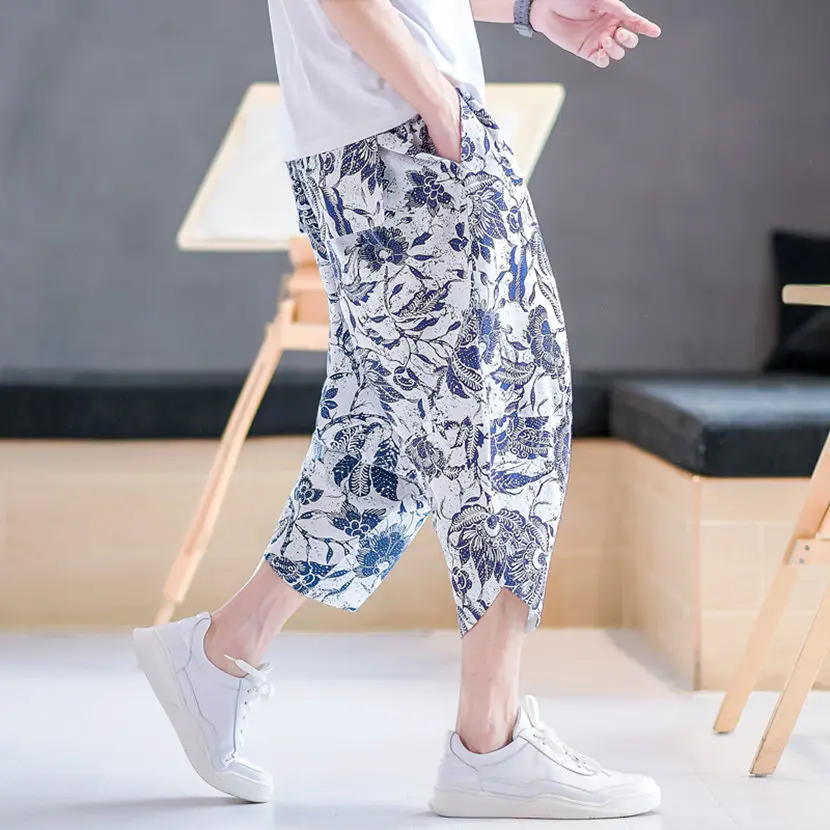 

Мужские летние тонкие пляжные повседневные свободные шорты длиной 7/8, прямые брюки, удобные, дышащие, модные, стильные, в стиле Харадзюку...