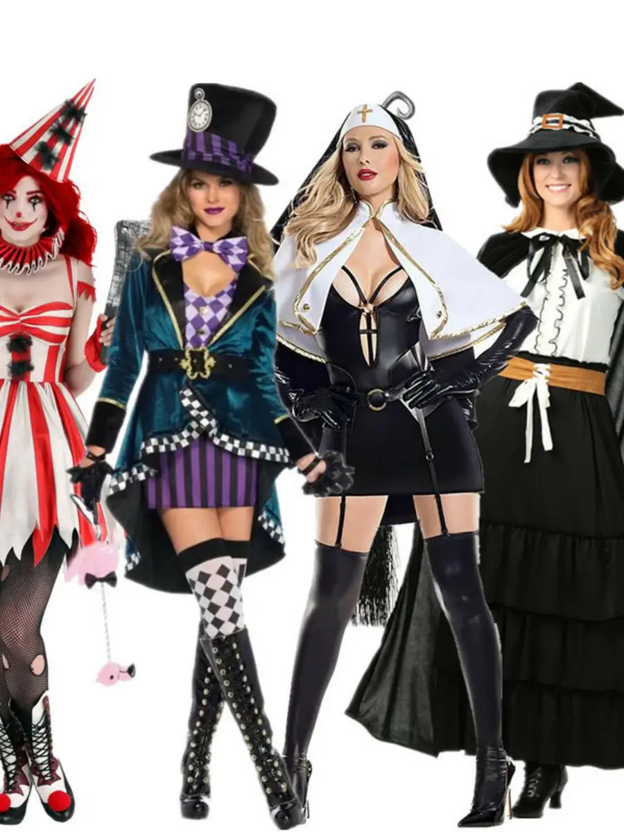 Kwade Clown Kostuum Heks Rollenspel Par Prestaties Dames Halloween Outfit Musoom Alla Merk 2024 Zomer Nieuw A...