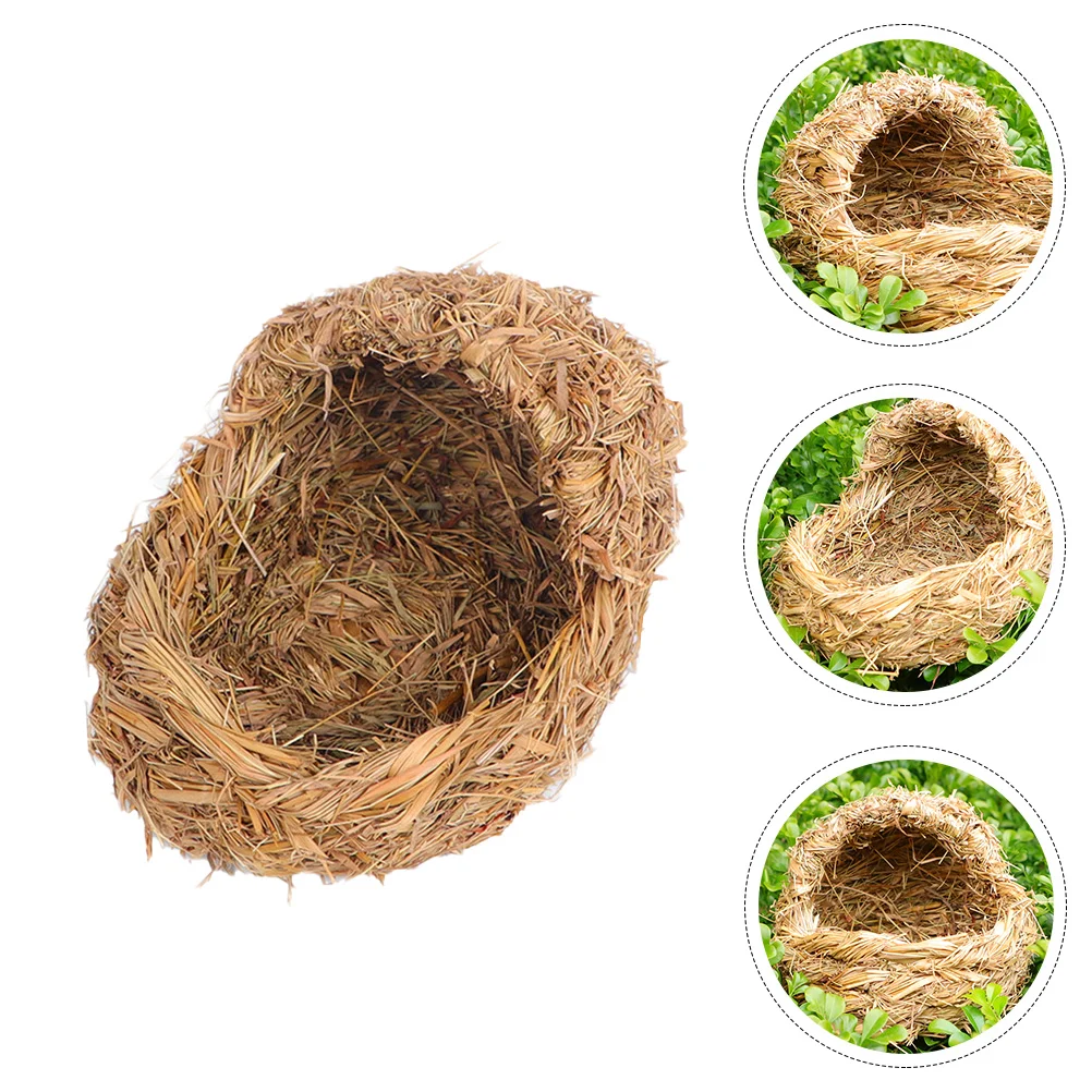 Straw Pet Bed Hamster Nest Grass House Habitat Mountain Weaving Woven Guinea Rabbit Durable Cat