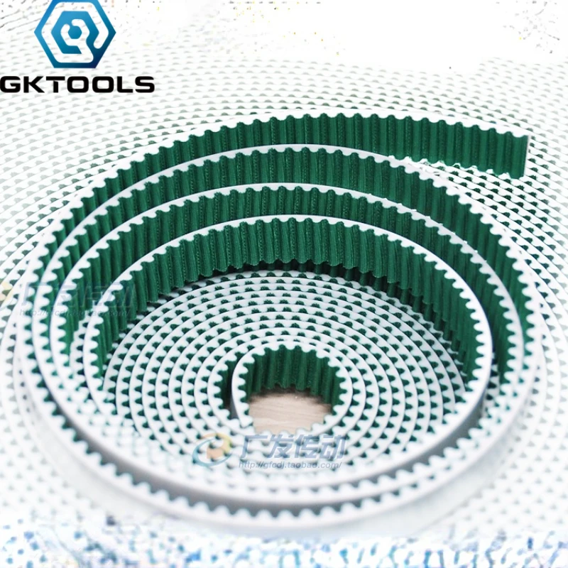 

5M/S5m NFT White Polyurethane Open Belt Surface/Tooth Surface with Green Cloth Pu Belt with Steel Wire