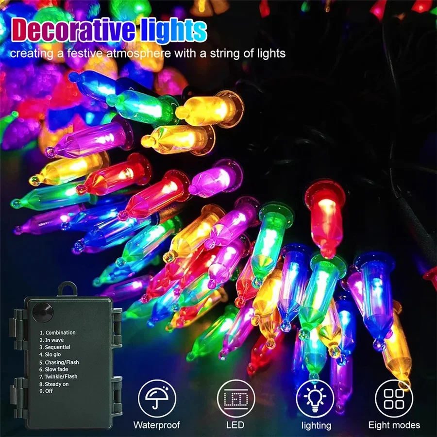 2025 Nieuwjaar Decoratie Kerst Guirlande Kerstverlichting Buiten 5 M 10 M Mini Lamp Tuin Lichtslinger voor Thuis Xmas Party Bruiloft