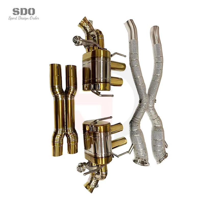 OEM Titanium Exhaust Muffler Valve Without Catalyst SS304 Downpipe for  F12 Berlinetta 6.3L V12 2013+ Full Exhaust