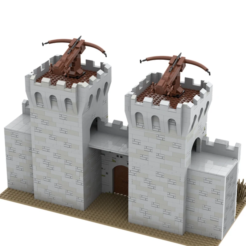 Famosa cidade defensiva paredes série medival portões moc blocos de construção montagem partícula modelo tijolos exibição crianças brinquedos presentes
