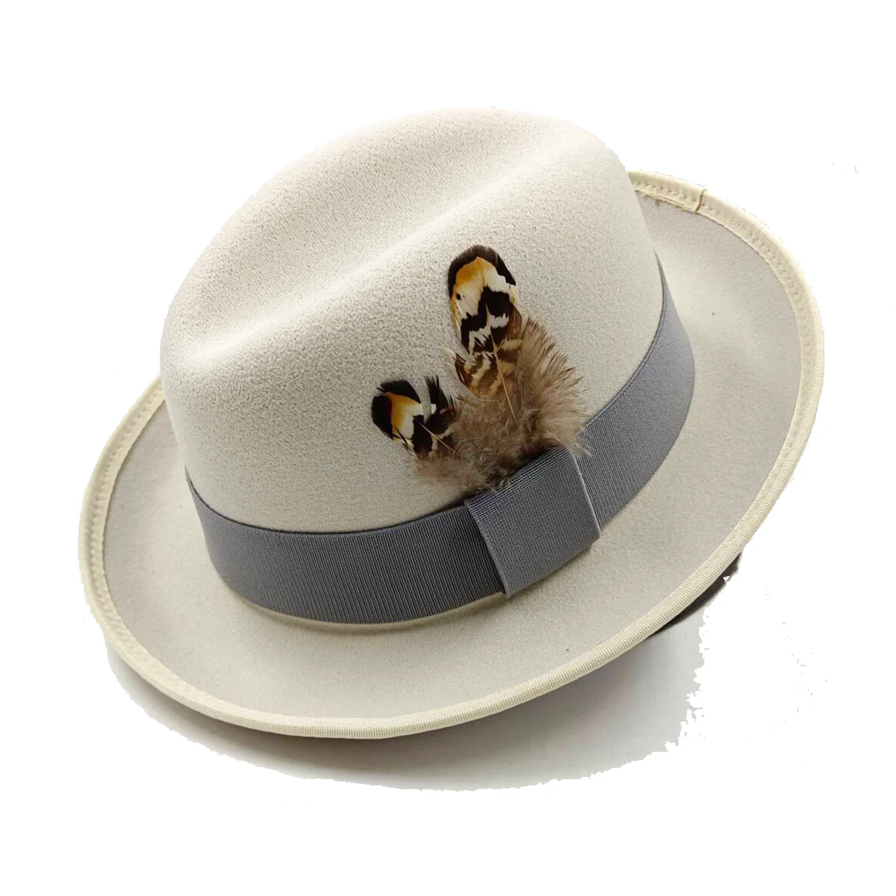 sombrero Fedora men and women felt hat feather decorated jazz hat gentleman stage performance hat