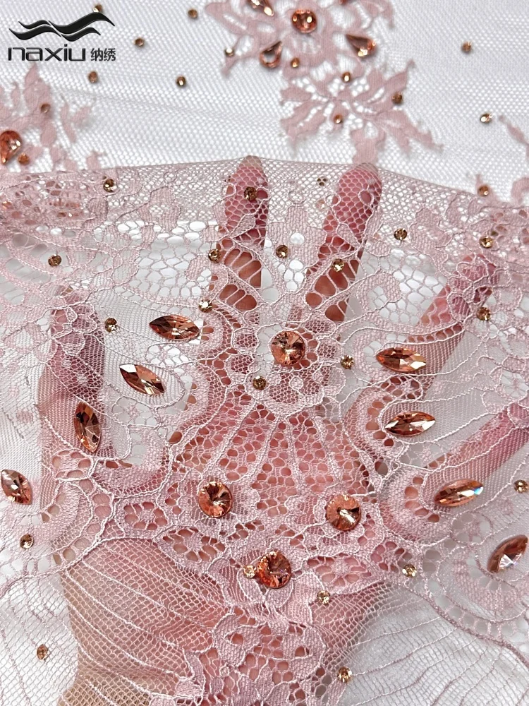 Madison Soft African French Sequins Net Lace High Quality Nigerian Embroidery Beaded Mesh Fabric 3Meters for Wedding Party Dress