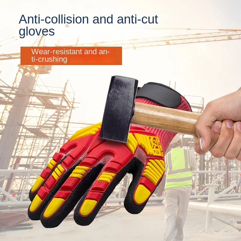 Mechanical Shock Resistant Gloves for Construction Site Mining and Rescue Cutting and Smashing Resistant Labor Protection Gloves