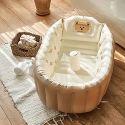 Baby Inflatable Bathtub, Portable Baby Bath Tub Non-slip Travel Bathtub Mini Air Swimming Pool Child Thick Folding Shower Tub