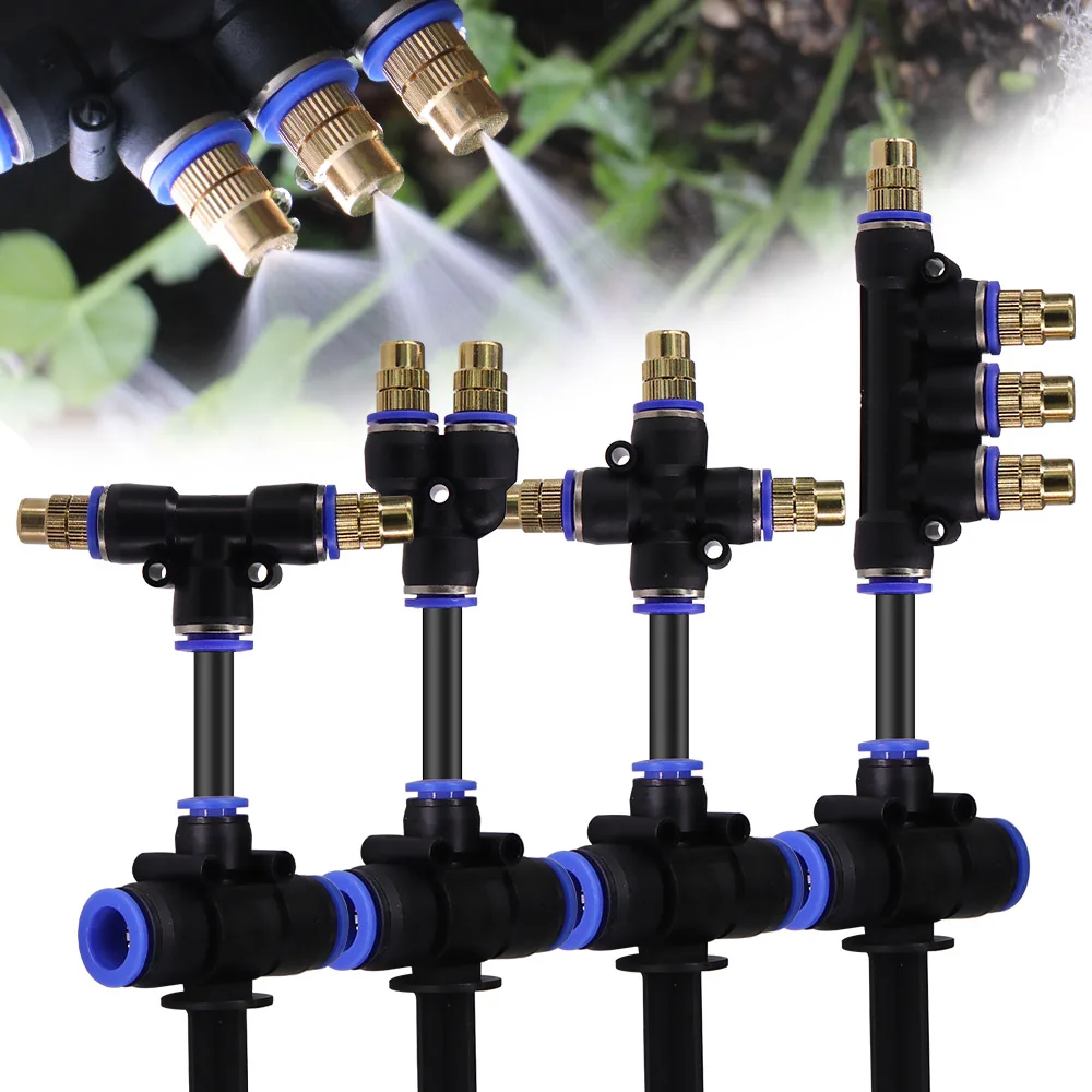 Multipurpose 360° Free-bend Misting Nozzle w/ 18cm Stake Adjustable Sprinkler for 3/8