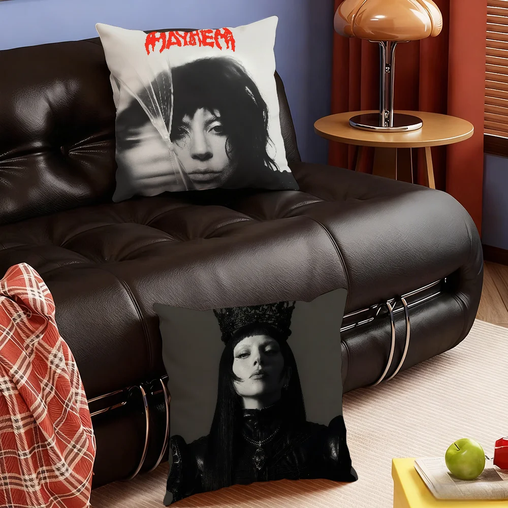 Singer Lady Gaga Cool Mayhem cushion cover Soft Smooth Hidden Zipper Washable Decorative Couch Bedroom Office Housewarming Gift