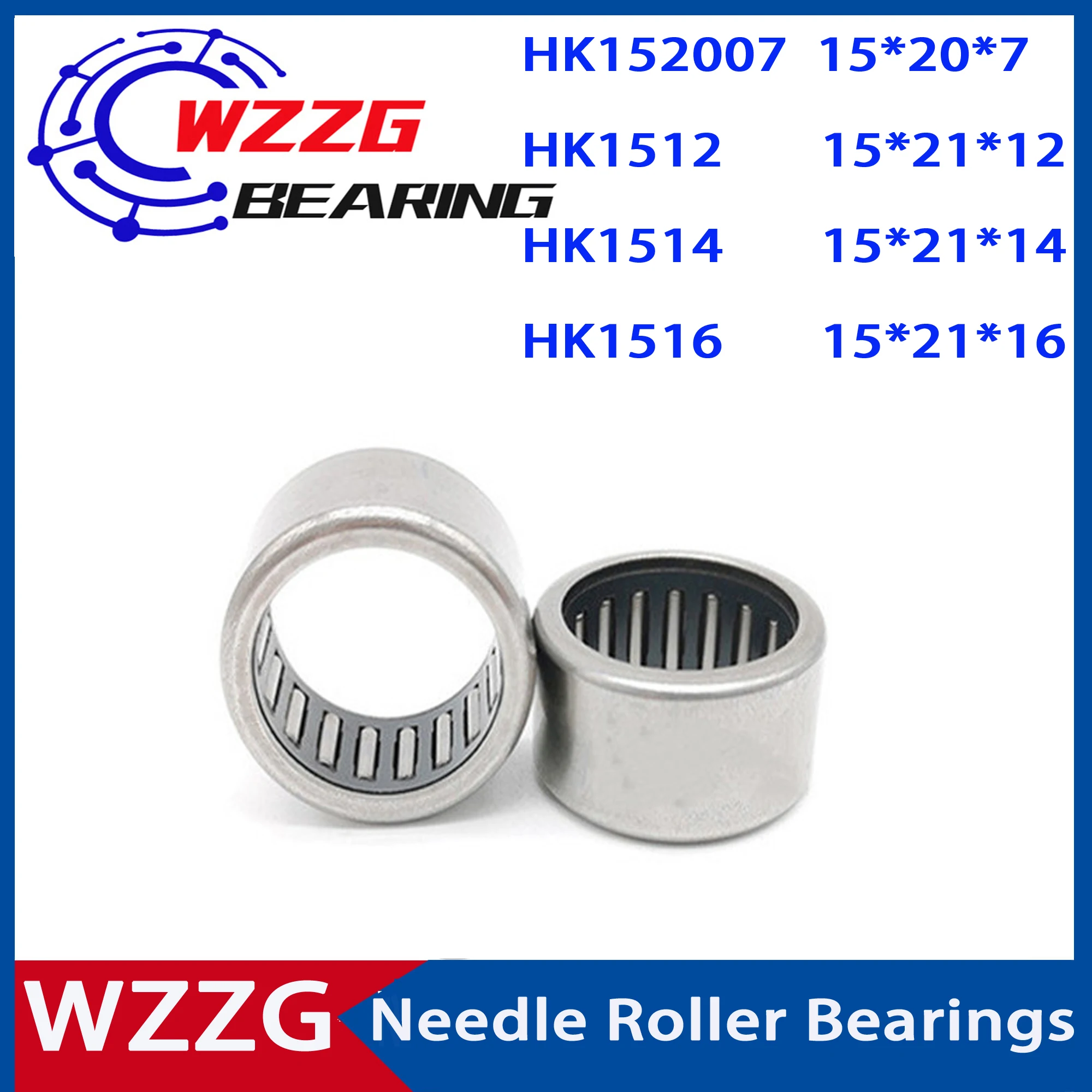

WZZG 20pcs HK152007 HK1512 HK1514 HK1516 Drawn cup cage needle roller bearings