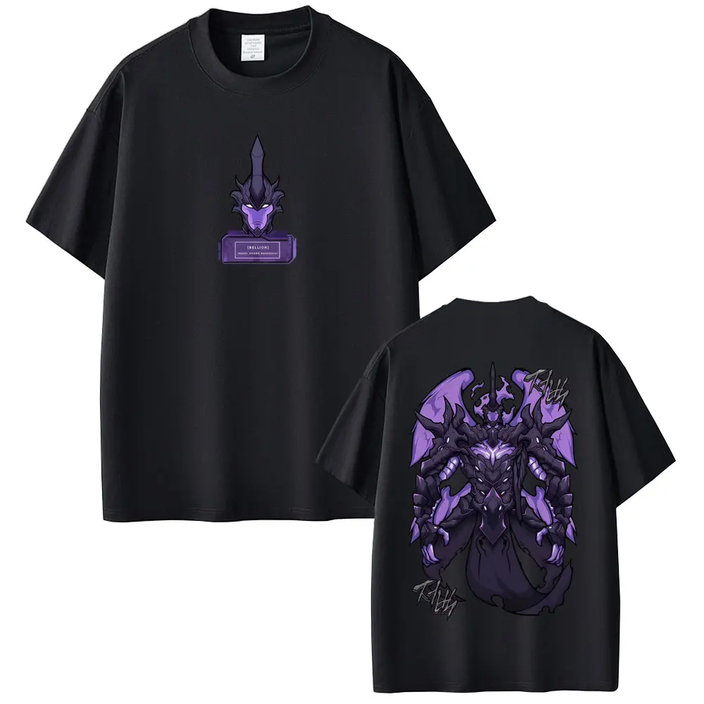 

Anime Solo Leveling Sung Jin Woo Bellion Graphic T-shirt Men Women Hip Hop Cartoon Oversized Tshirt Unisex Casual Cotton T Shirt