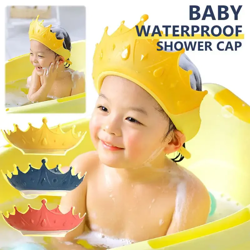 

Adjustable Baby Shower Cap Crab Shape Wash Hair Shield Shampoo Hat for Baby Bath Ear Protection Safe Children Shower Head Cover