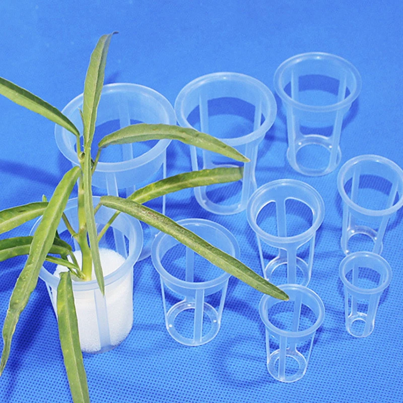 100pcs Net Vaso Da Giardino di Verdure Fuori Suolo Crescere Idroponica Cestino Multi-Size Aeroponica Plastica Piantare Maglia Pentola