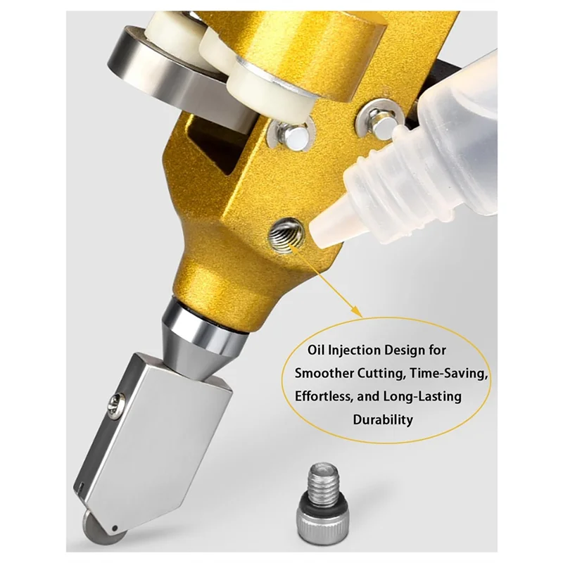 ABKJ-Premium 3-In-1 Glass & Tile Cutter Featuring Alloy Wheel And Shockproof Rubber For Stained Glass Projects