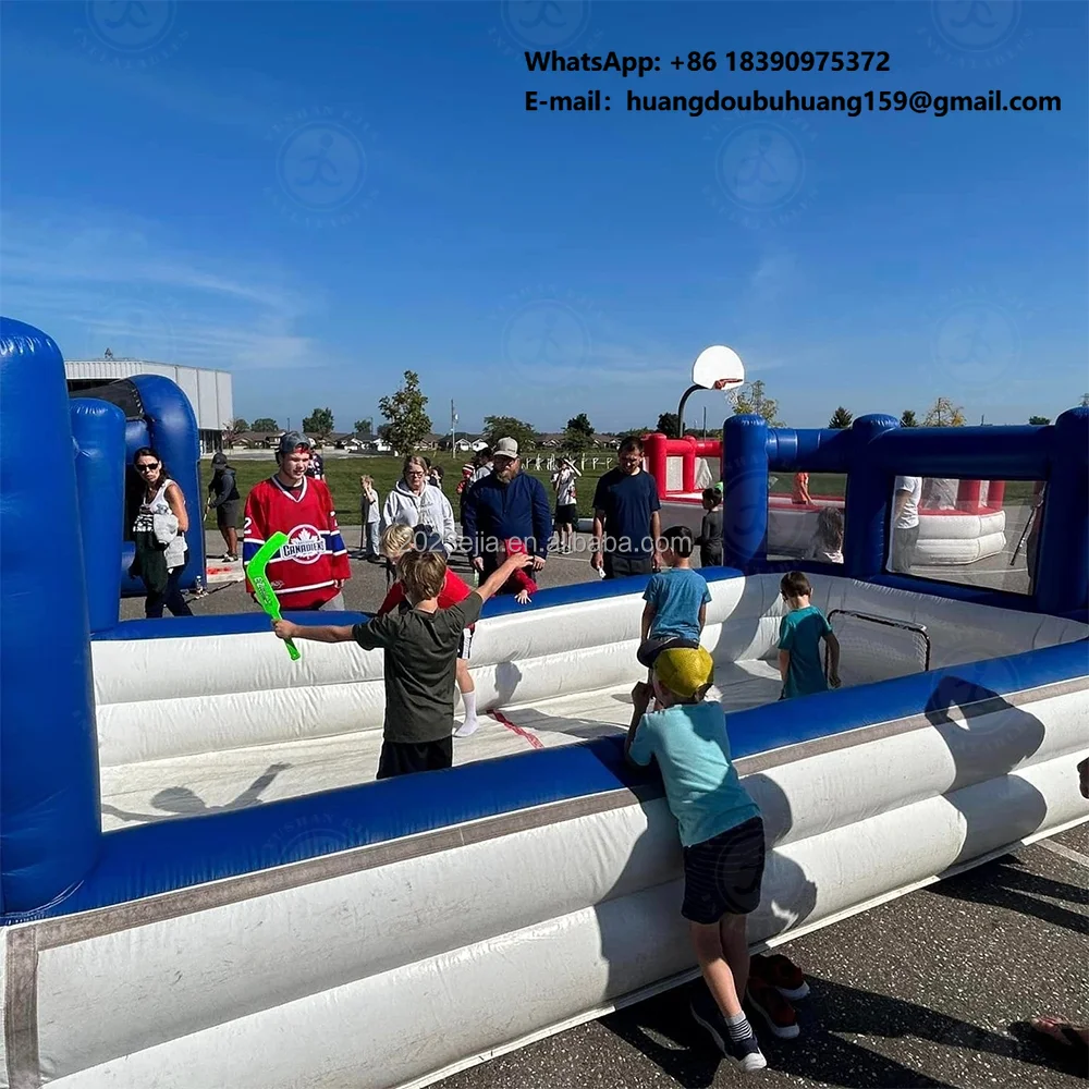 Outdoor Thrilling Hockey Extravaganza Inflatable Mini-Stick Rink Inflatable Hockey Zone Patinoire Events Party Game