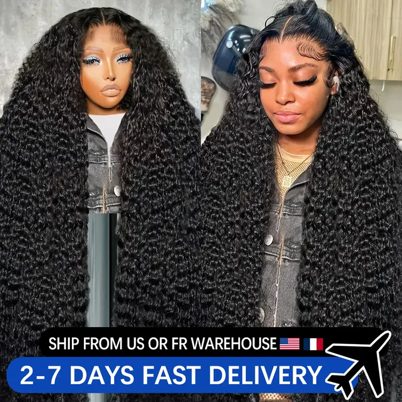 Deep Wave Lace Front Wig 13x4 13x6 Transparent Lace Frontal Wig Brazilian Pre Plucked 30 Inch 4x4 Curly Closure Human Hair Wigs