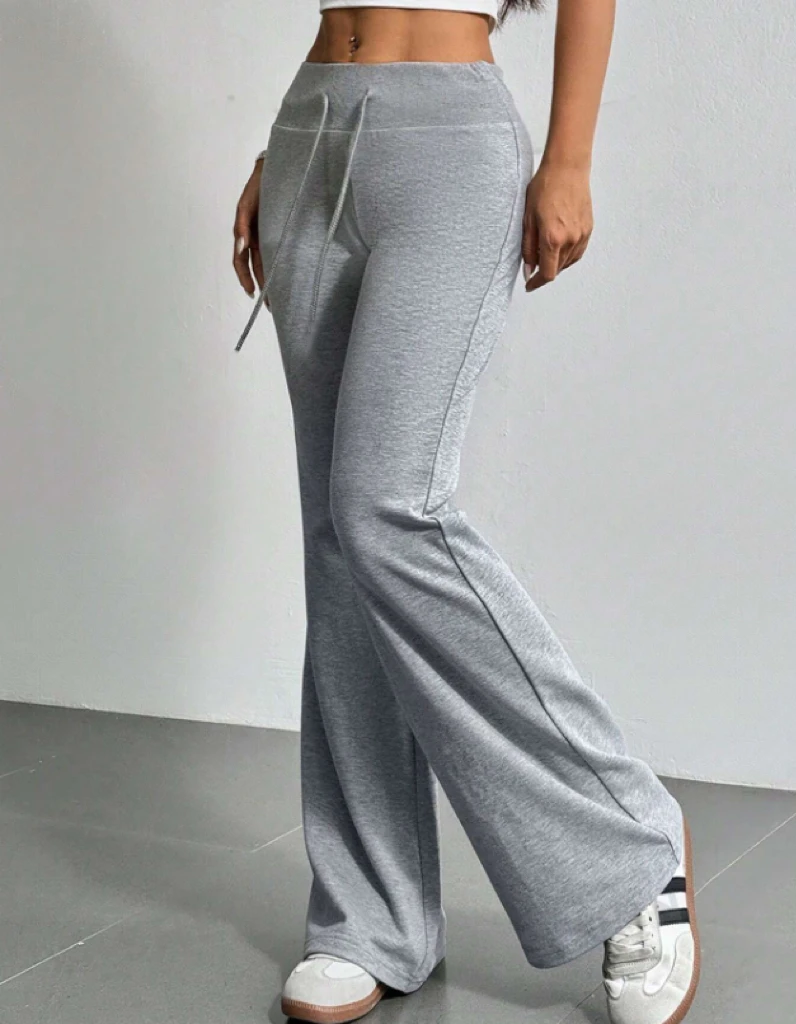 الخريف والشتاء جديد بلون الرباط المرأة جرس قيعان عارضة أزياء خلع الملابس