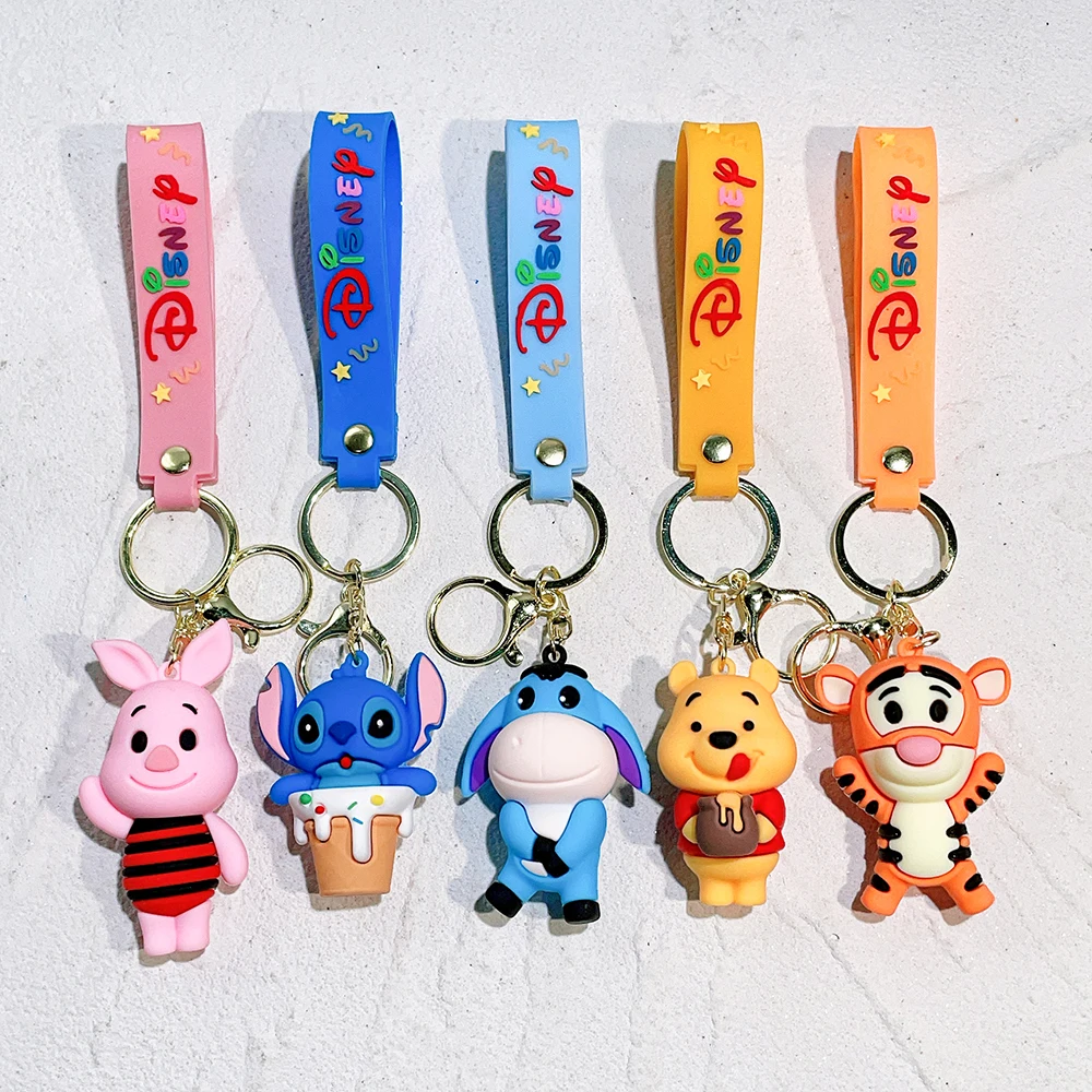 Pooh Bär Schlüsselanhänger Cartoon Winnie the Pooh Niedliche Puppe Schlüsselanhänger Mode Paar Tasche Ornament Schlüsselanhänger Auto Anhänger Geschenk