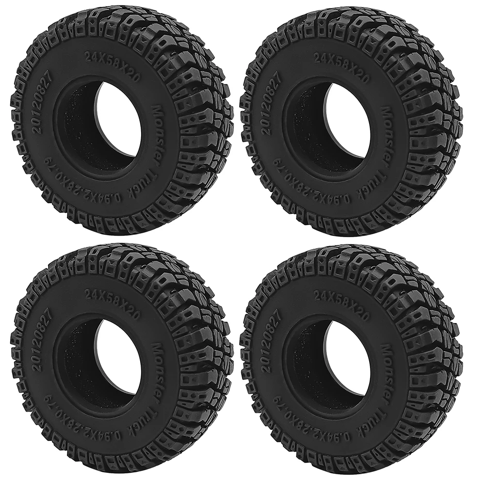 YEAHRUN 4 Stück 1,0 Zoll weiche Gummi-Radreifen 50/54/58/62/64/65 mm für TRX-4M 1/18 Axial SCX24 1/24 RC Crawler Car Upgrade-Teile