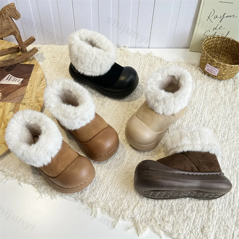 

Girls' Snow Boots Winter New Children's Fashion Plush Comfortable Cotton Boots Lightweight Soft Sole Boys' Non Slip Warm Shoes