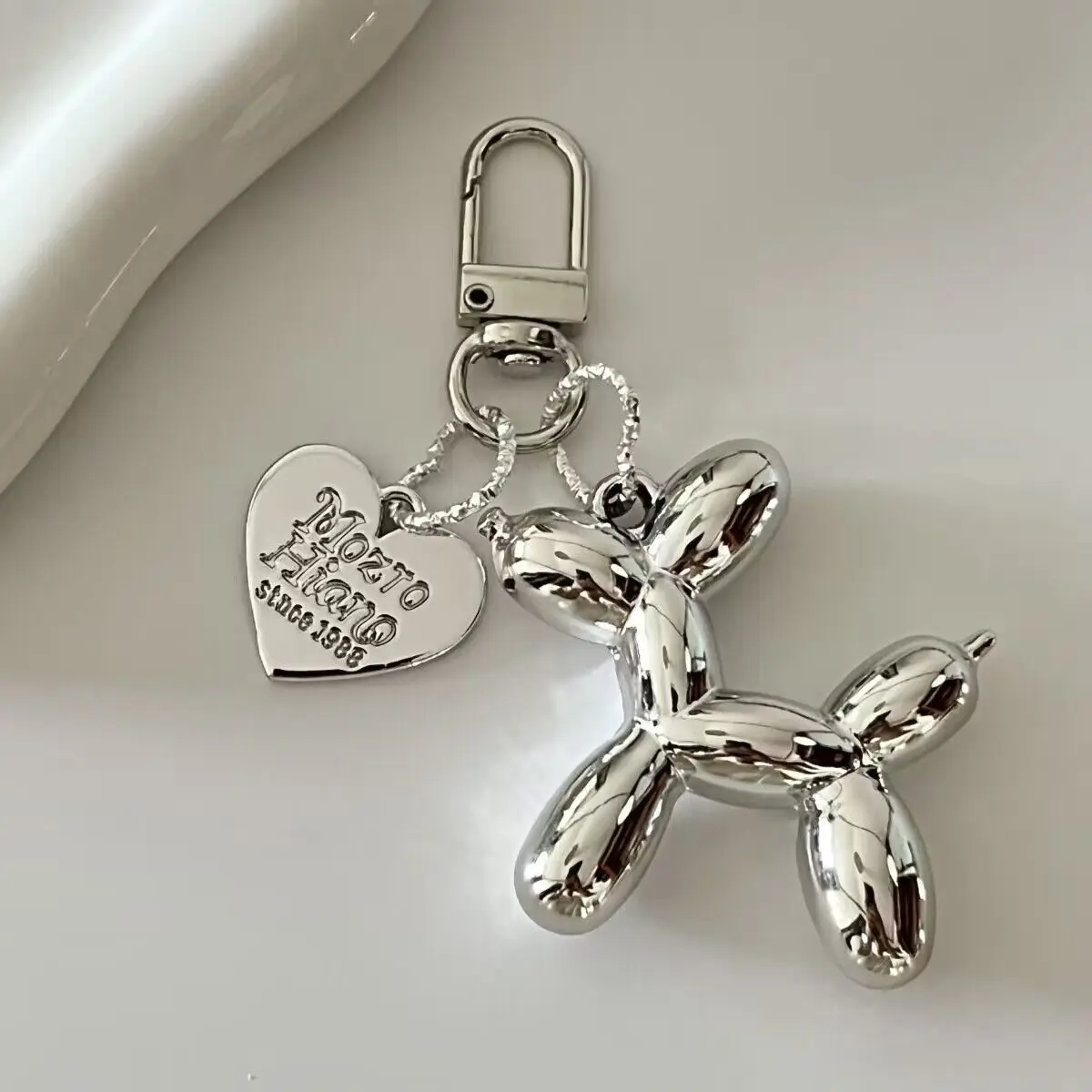 Kawaii Cartoon Balloon Dog Couple Keychain Y2K Creative Animal Pendant for Women Bag Men Car Key Pendant Jewelry Keyring Gifts