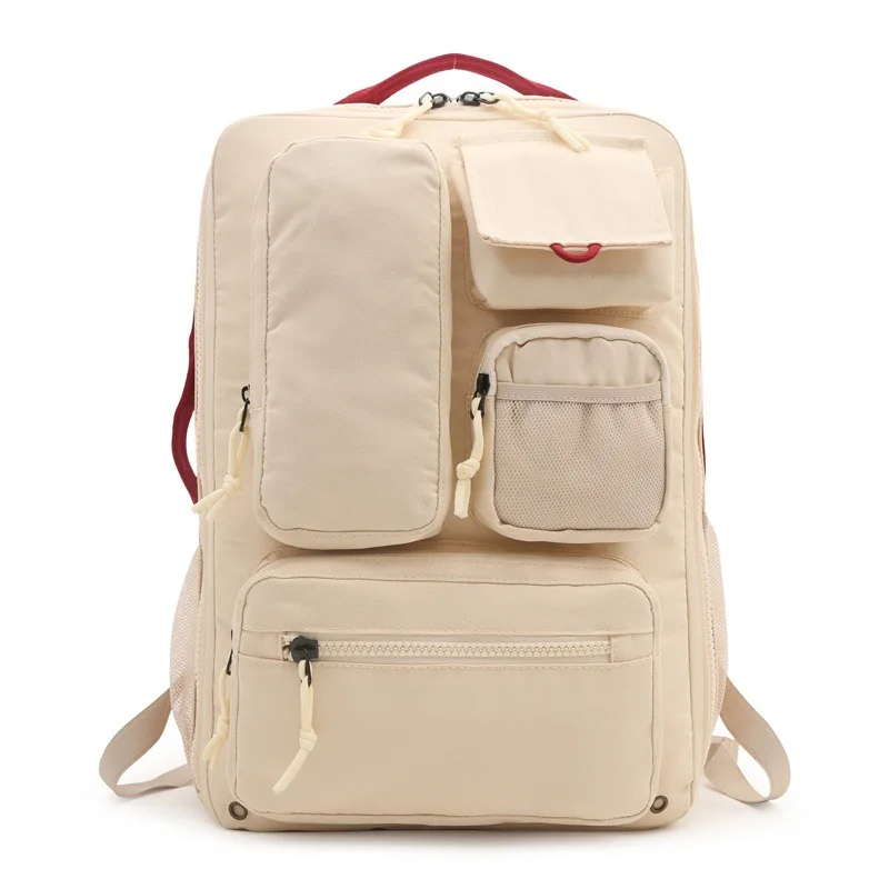 حقيبة ظهر للرجال بلون سادة للاستخدام الخارجي، حقيبة سفر للكمبيوتر المحمول متعددة الوظائف، حقيبة كتف رياضية ذات سعة كبيرة #1