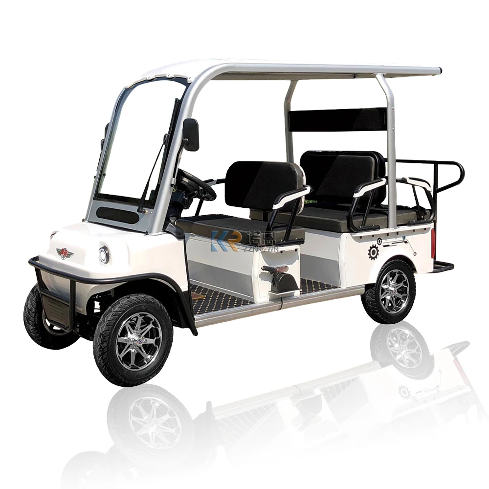 2023 Hot Seller 4 Wheels 6 Passenger Electric Golf Cart Tourist Bus Tuk Tuk Car Sightseeing Bicycle Tandem Bike