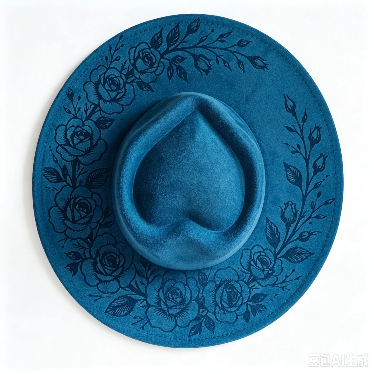 Suede  Hat 9.5cm Fedora Burned hat Early Autumn Style featuring pyrography and burn effect detailing artisanal chapeau femme